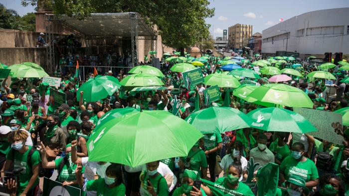 A demonstration to demand legal abortion, in Santo Domingo, Dominican Republic, on May 23, 2021.